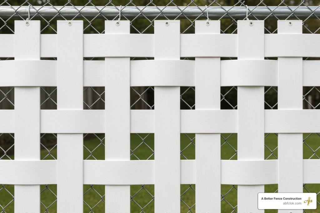 attach vinyl fence to chain link