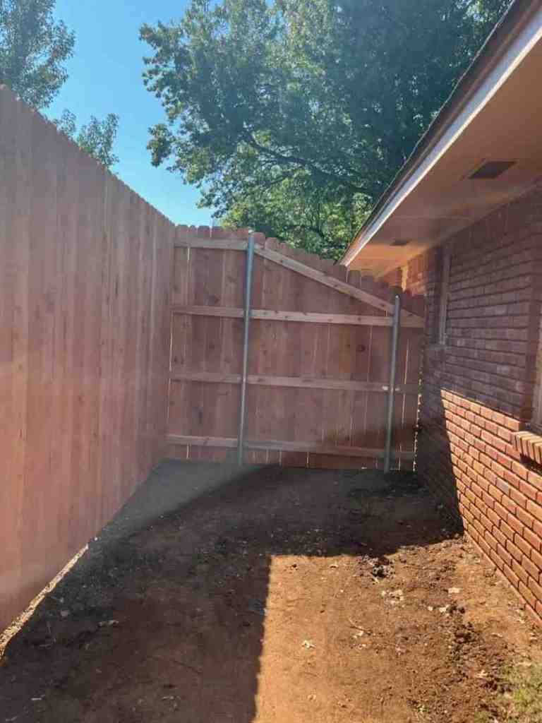 wooden privacy fence construction
